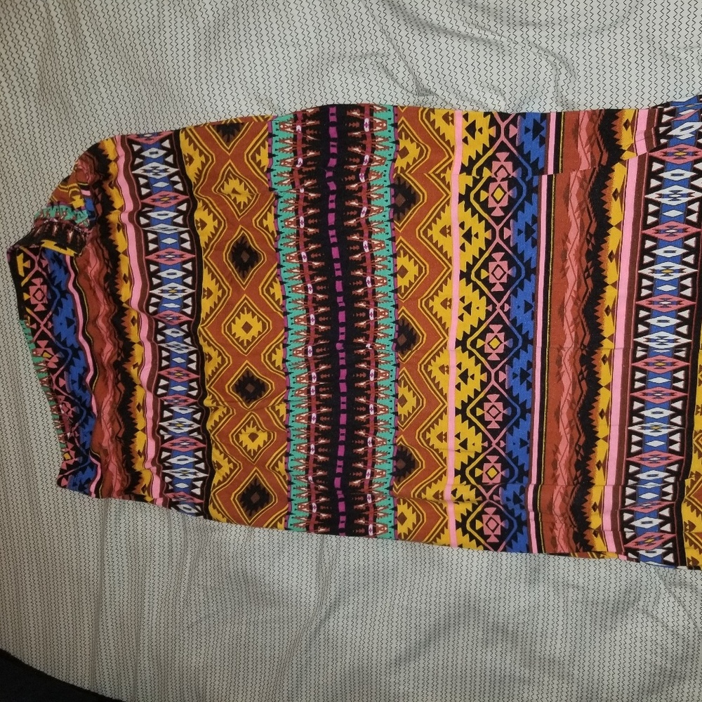 Colorful patterned printed long maxi skirt